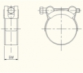 Gelenkbolzenschellen - Edelstahl AISI 304 W4 M6x50 Klemmbereich 32-35 mm